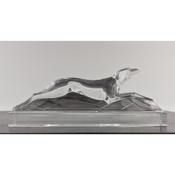 Baccarat Crystal Greyhound Dog Figurine Paperweight France 7-1/4" - Picture 3 of 11